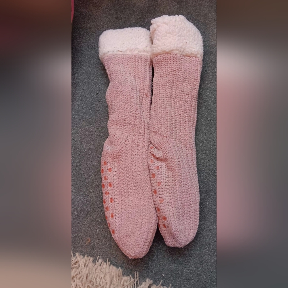Pink Knit Leg Warmers